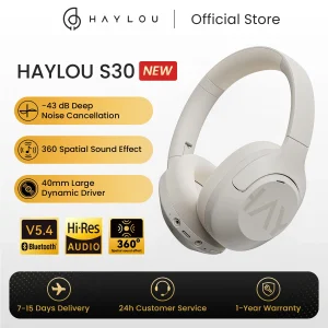 HAYLOU S30 ANC Headphones  Wireless Bluetooth 5.4 Hi-Res Headsets